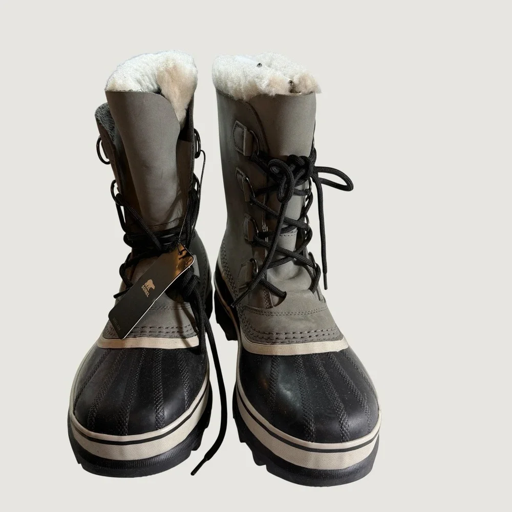Sorel Caribou Womens Size 10 Gray Waterproof Insulated Snow Boots NL1005-051 New
